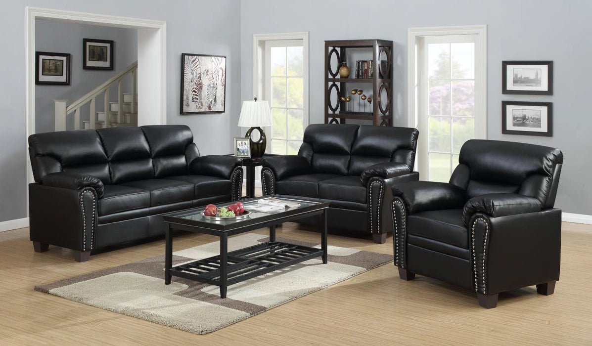 U455 Black Chair With Nailhead