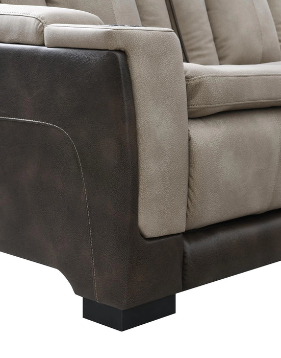 U78 Sand Power Reclining With Pwr Headrest-Storage Arms-Usb And Wireless Charger Loveseat